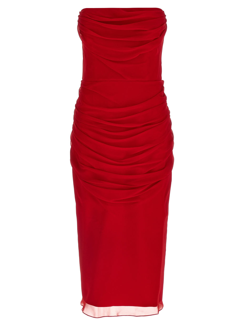 Carolina Herrera Chiffon Dress Red