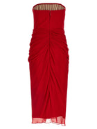 Carolina Herrera Chiffon Dress Red, view 2