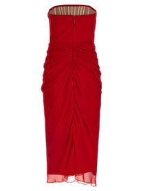 Carolina Herrera Chiffon Dress Red