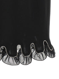 ROTATE Birger Christensen Chiffon Flounces Skirt Black