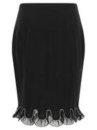 ROTATE Birger Christensen Chiffon Flounces Skirt Black