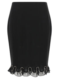 ROTATE Birger Christensen Chiffon Flounces Skirt Black