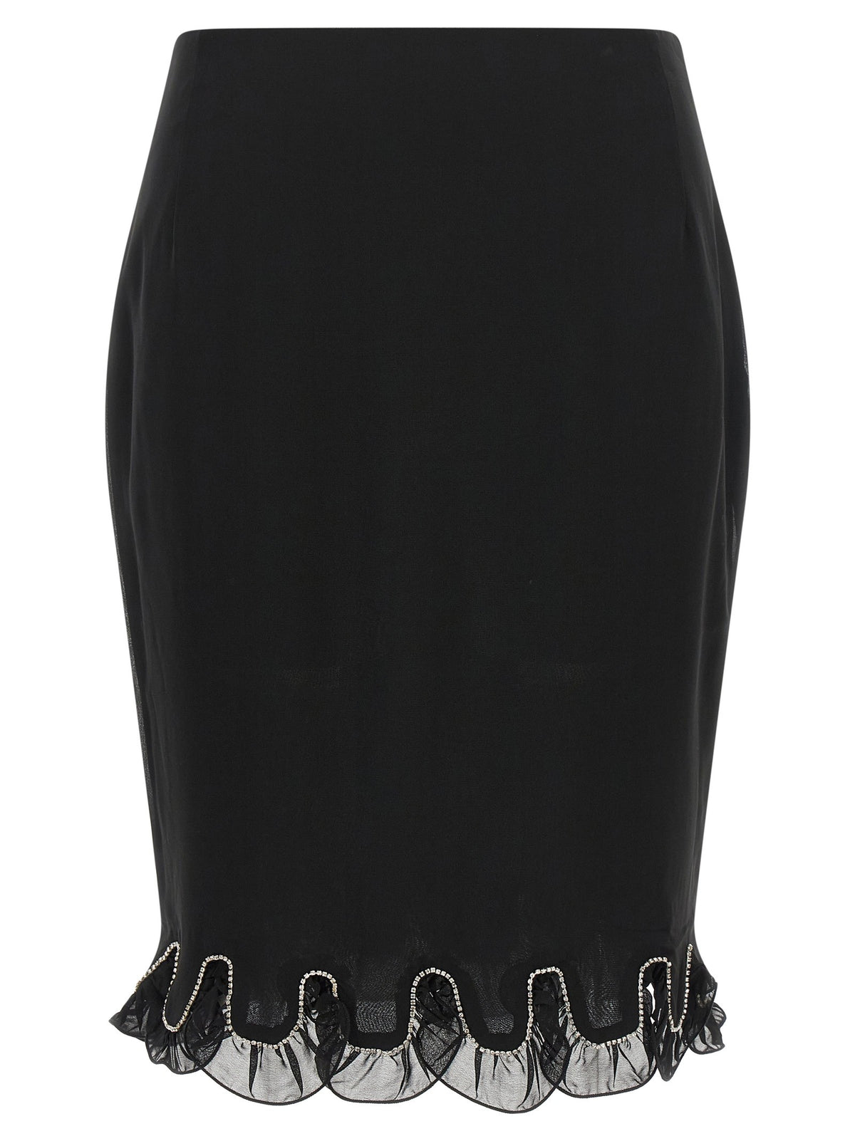 ROTATE Birger Christensen Chiffon Flounces Skirt Black