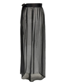 Dolce &amp; Gabbana Chiffon Long Skirt Black