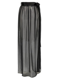 Dolce &amp; Gabbana Chiffon Long Skirt Black