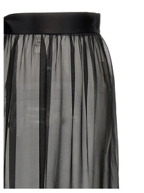 Dolce &amp; Gabbana Chiffon Long Skirt Black