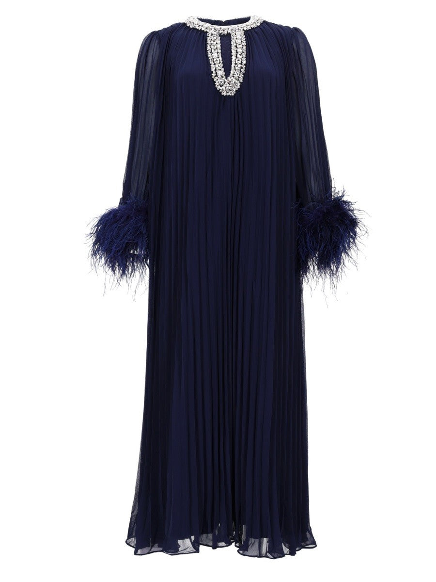 self-portrait Women's Chiffon Midi Dress Blue