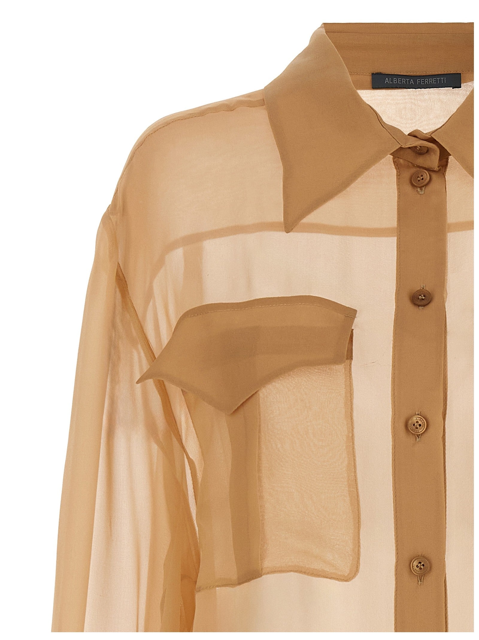 Alberta Ferretti Chiffon Shirt Beige