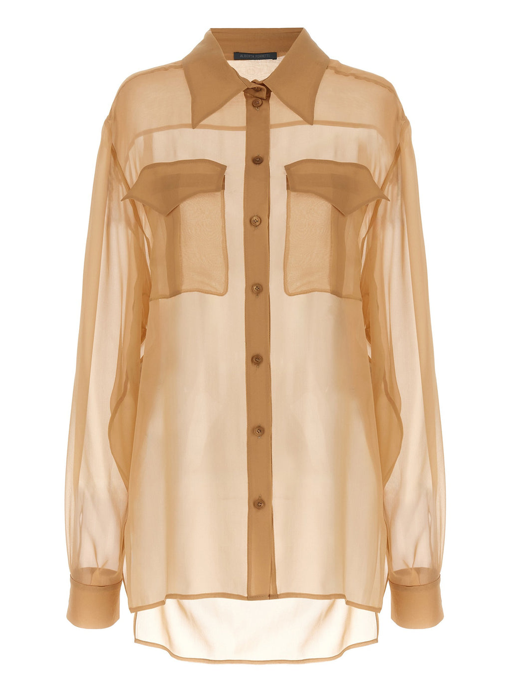 Alberta Ferretti Chiffon Shirt Beige