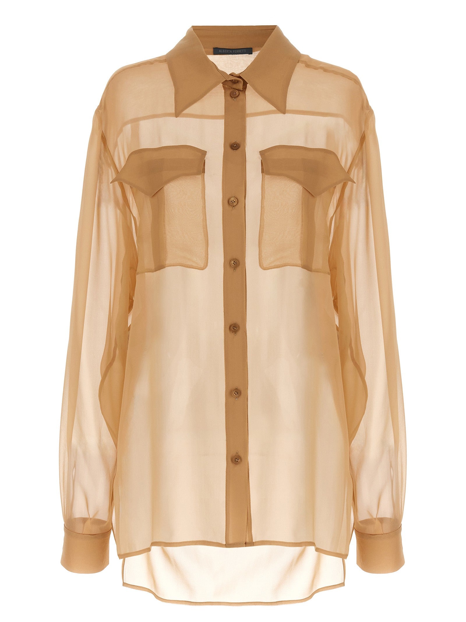 Alberta Ferretti Chiffon Shirt Beige