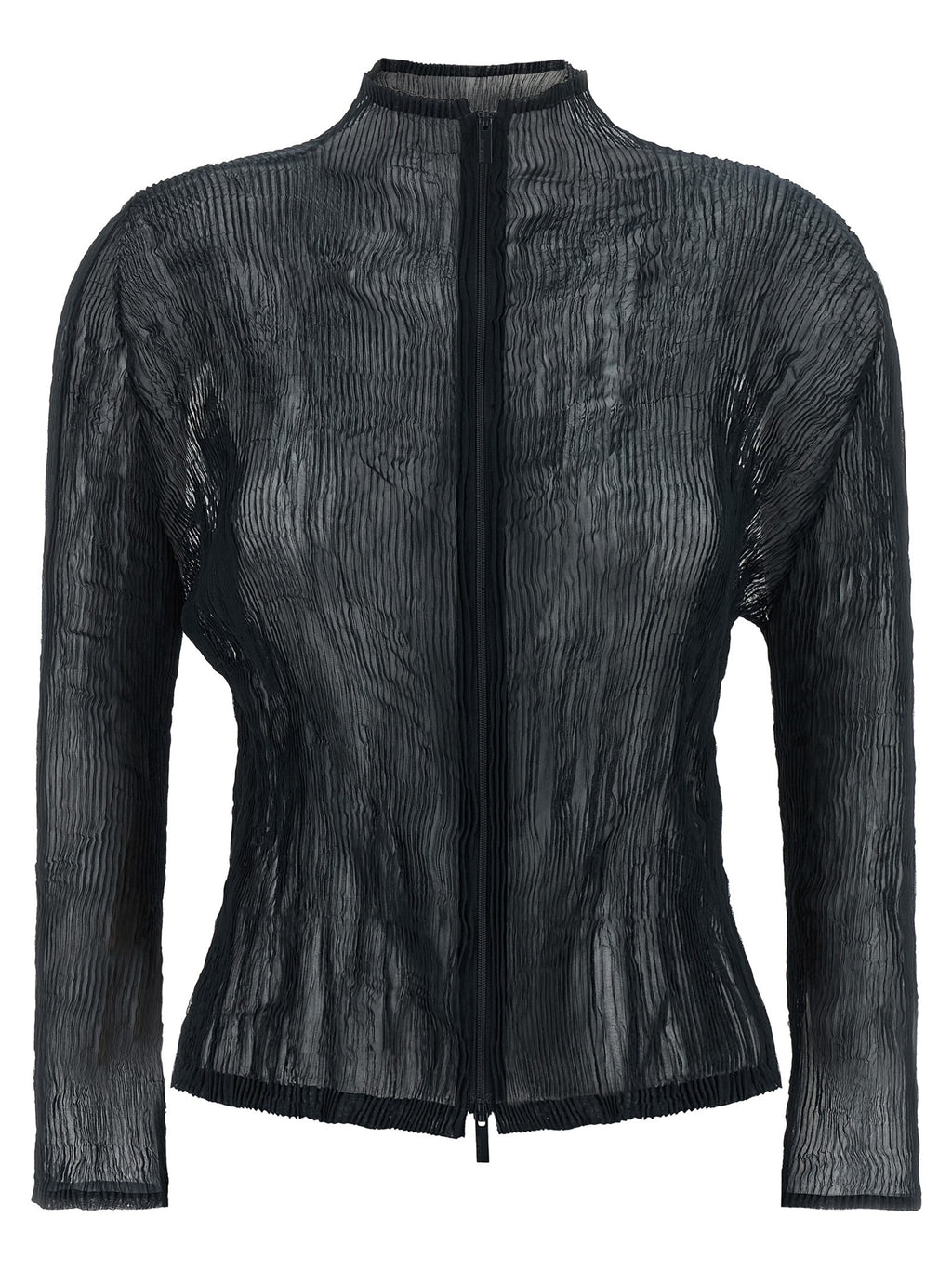ISSEY MIYAKE Chiffon Twist Cardigan Black