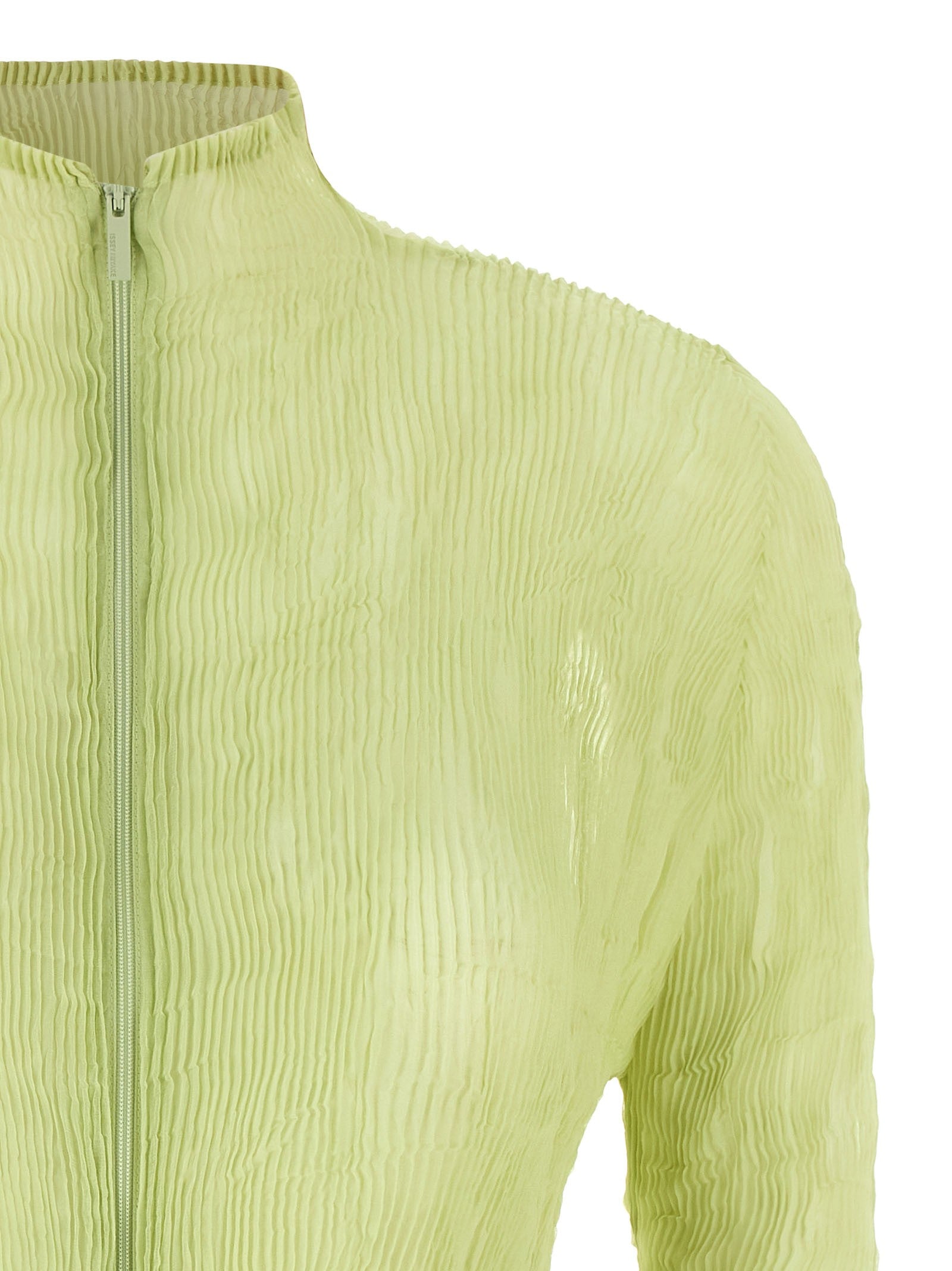 ISSEY MIYAKE Chiffon Twist Cardigan Green