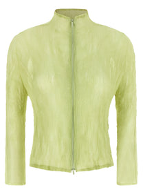 ISSEY MIYAKE Chiffon Twist Cardigan Green