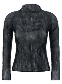 ISSEY MIYAKE Chiffon Twist Sweater Black