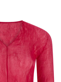ISSEY MIYAKE Chiffon Twist Top Pink