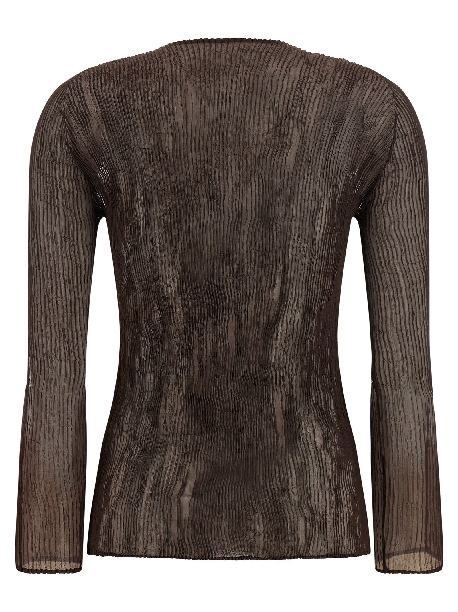 ISSEY MIYAKE Chiffon Twist Top Brown