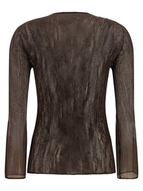 ISSEY MIYAKE Chiffon Twist Top Brown