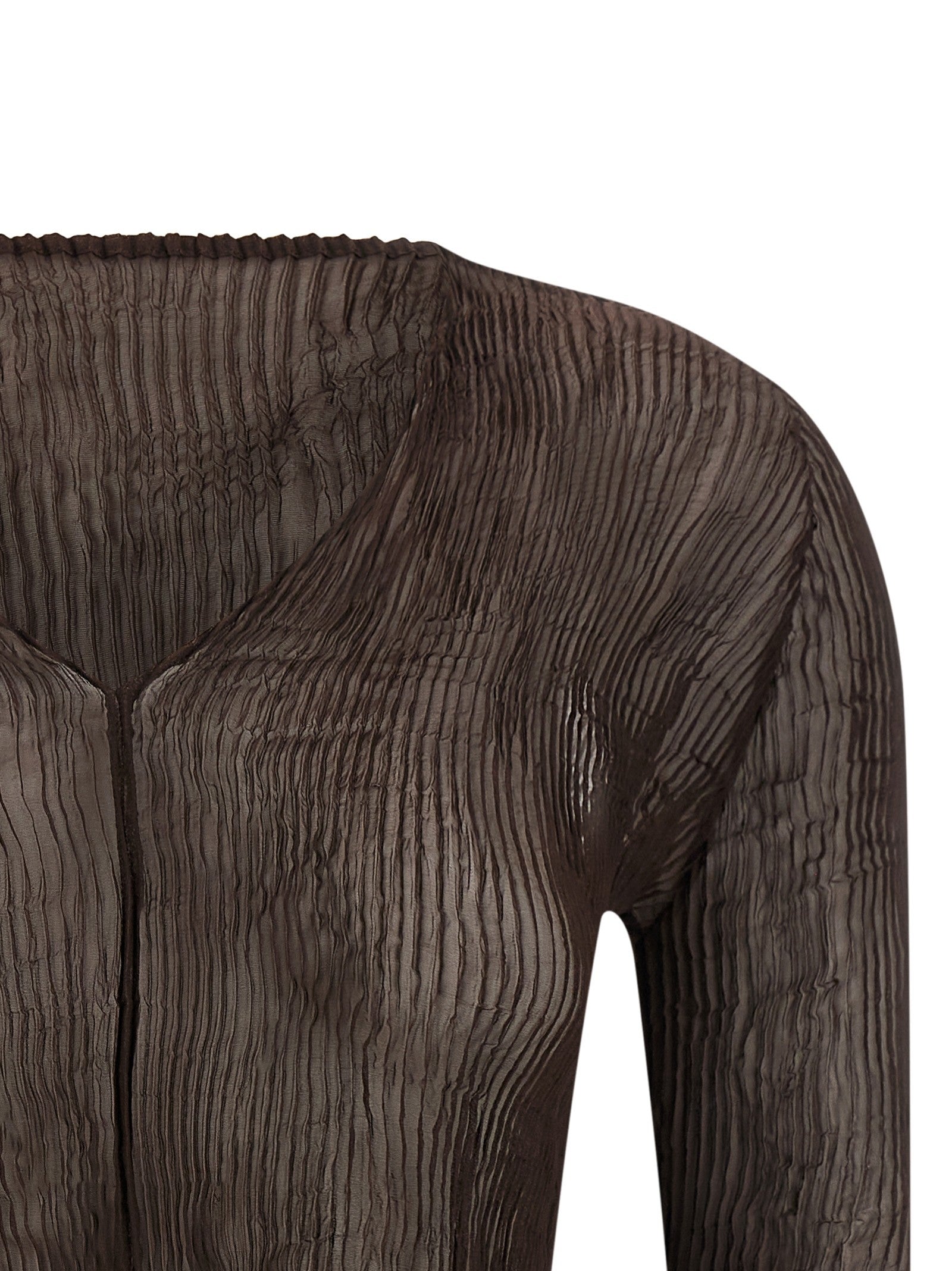 ISSEY MIYAKE Chiffon Twist Top Brown