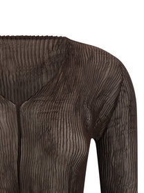 ISSEY MIYAKE Chiffon Twist Top Brown