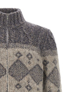 Brunello Cucinelli Chiné Yarn Cardigan Grey, view 3