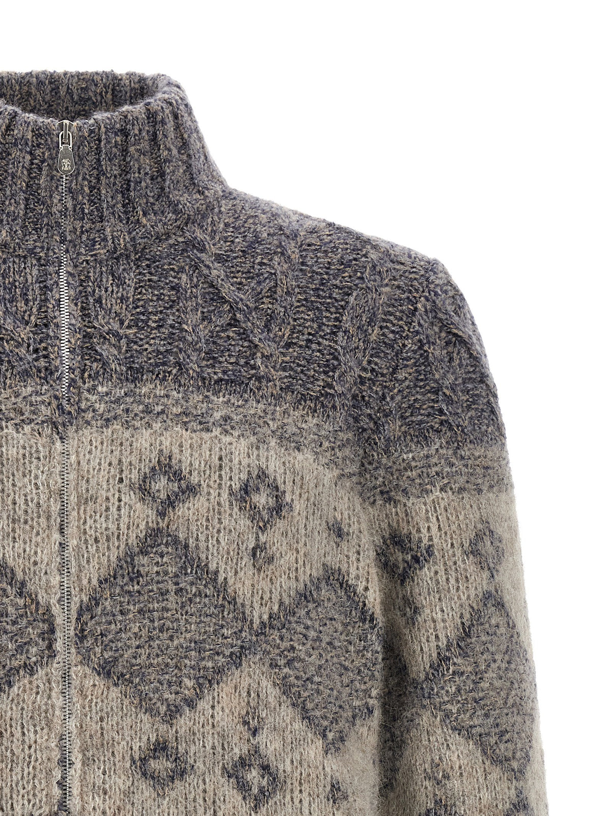 Brunello Cucinelli Chiné Yarn Cardigan Grey