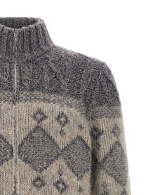 Brunello Cucinelli Chiné Yarn Cardigan Grey