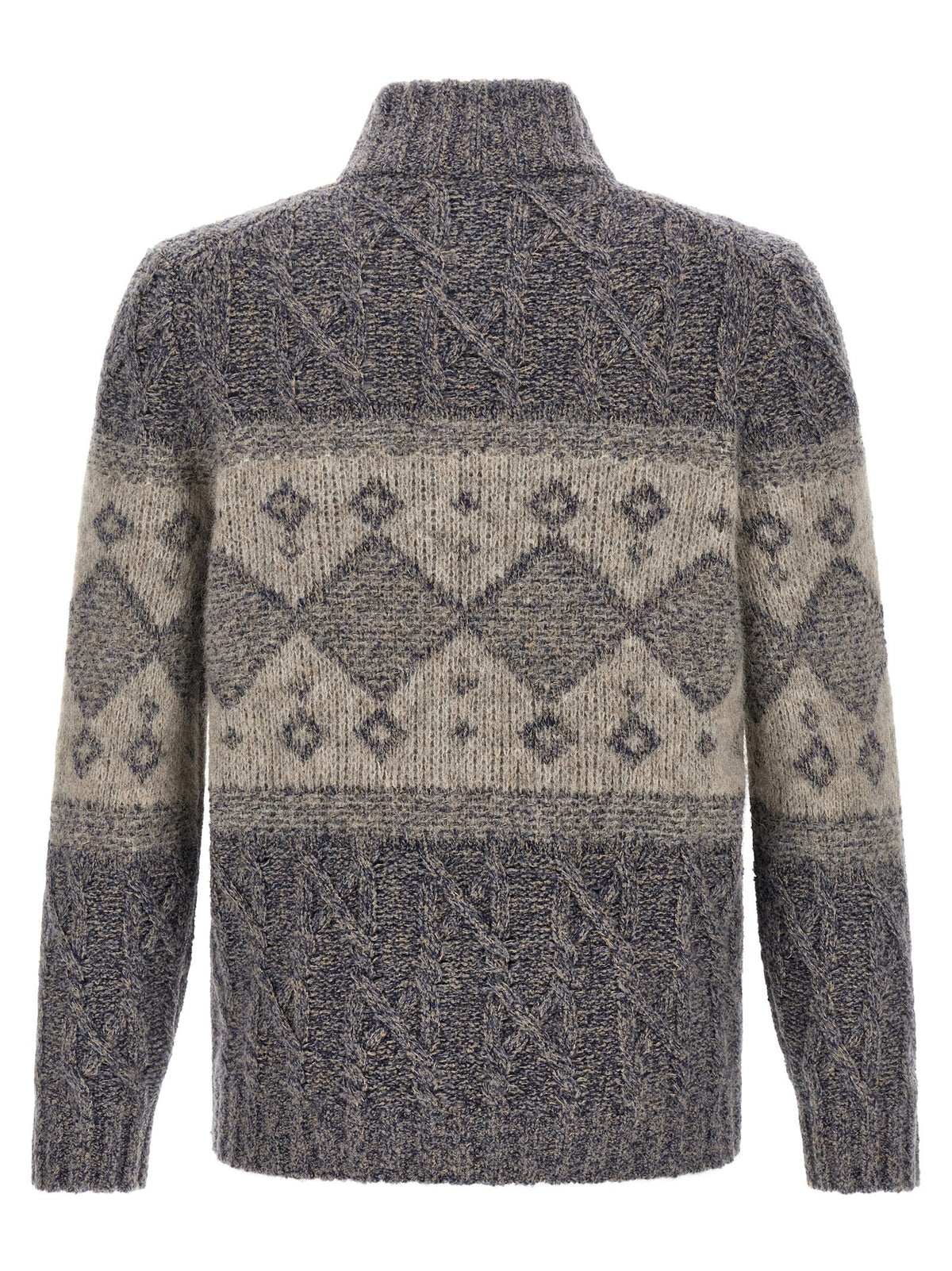 Brunello Cucinelli Chiné Yarn Cardigan Grey, view 2