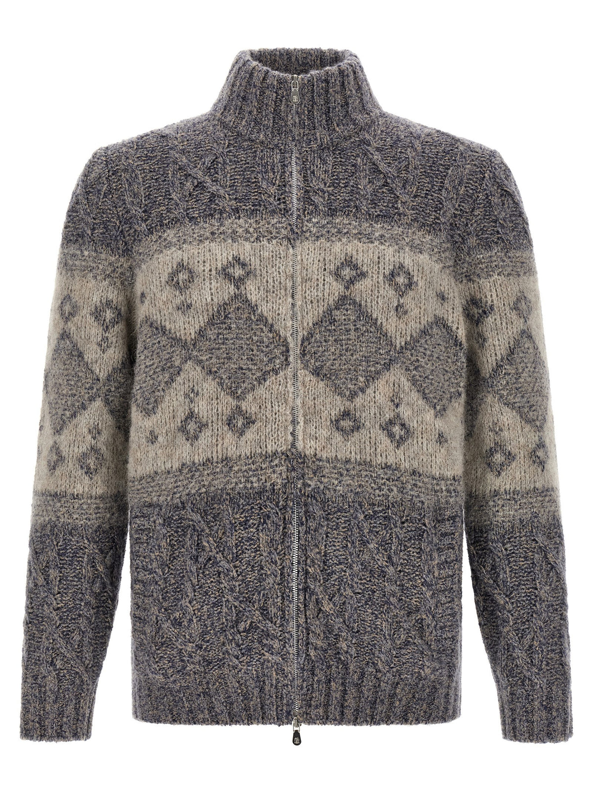 Brunello Cucinelli Chiné Yarn Cardigan Grey