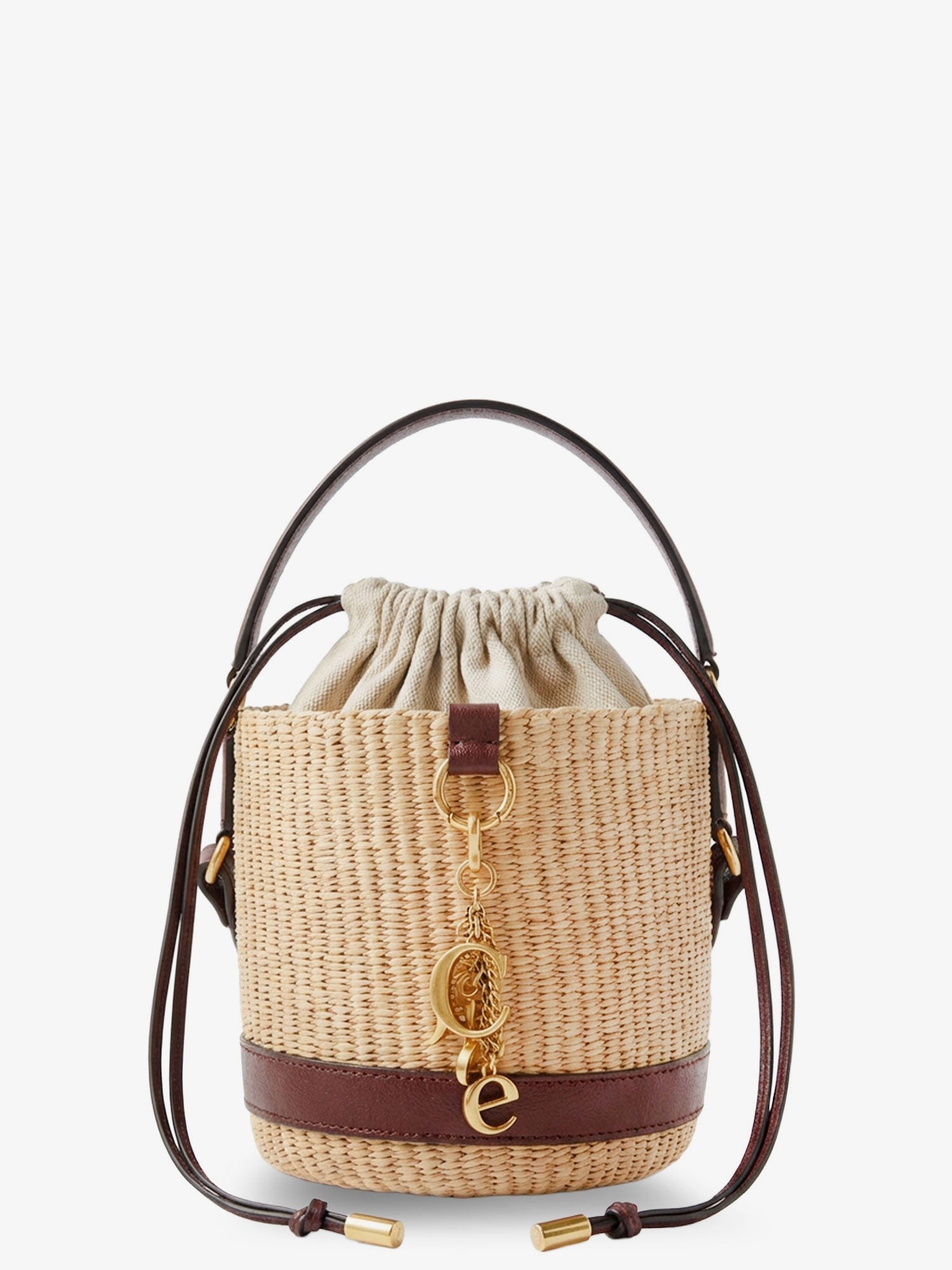 Chloé Women's Chloé Charms Natural Fibers Bucket Bag Brown