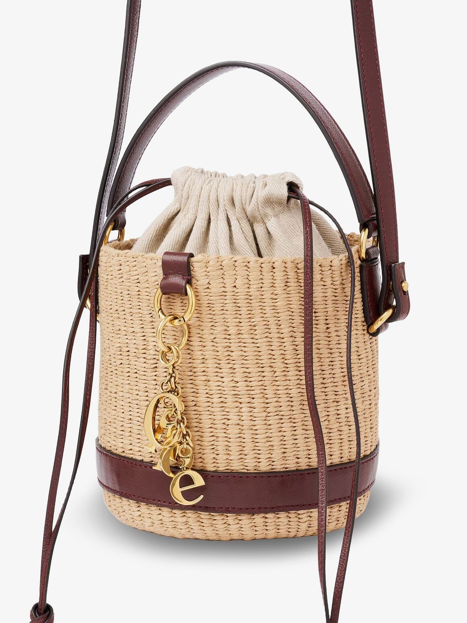 Chloé Women's Chloé Charms Natural Fibers Bucket Bag Brown