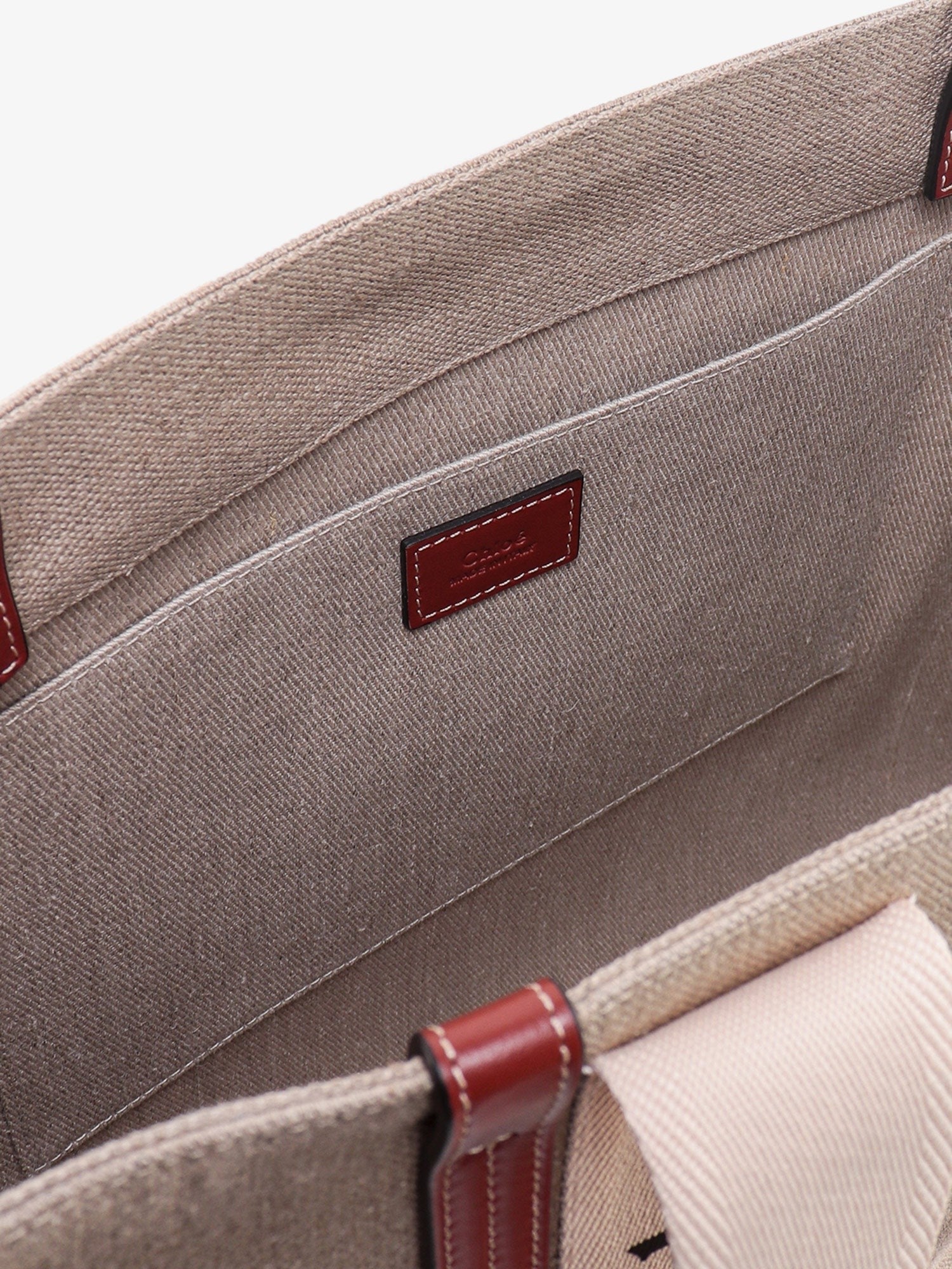 CHLOE’ - Chloe’ Linen Shoulder Bag With Logo Print. This Bag Is Made With Lower Environmental Impact Material