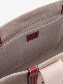 CHLOE’ - Chloe’ Linen Shoulder Bag With Logo Print. This Bag Is Made With Lower Environmental Impact Material