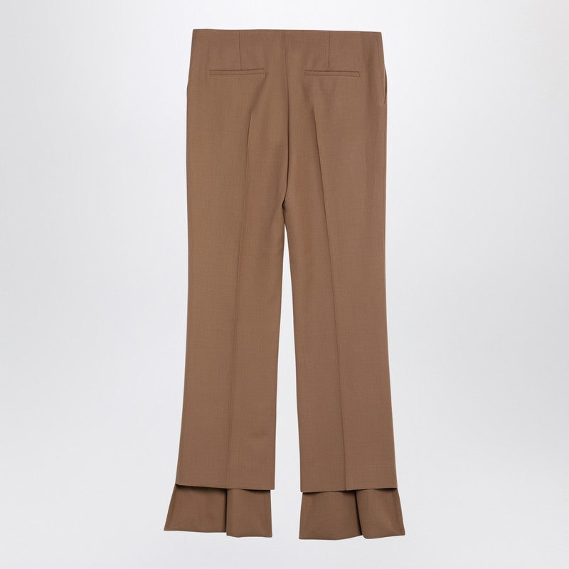 Chloé - Chloé Beige asymmetrical wool trousers - Trousers