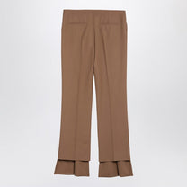 Chloé - Chloé Beige asymmetrical wool trousers - Trousers
