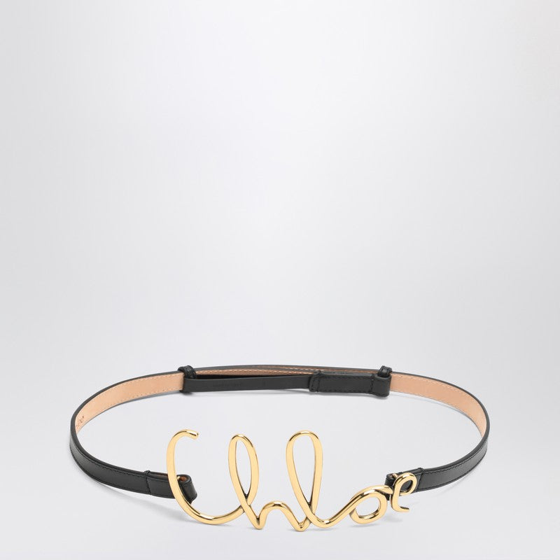 Chloé - Chloé Iconic small black leather belt - Women’s Accessories