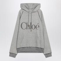 Chloé - Chloé Gray hoodie with logo - Topwear