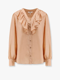 CHLOE’ - Chloe’ Silk Shirt With Rouches - Women’s Tops