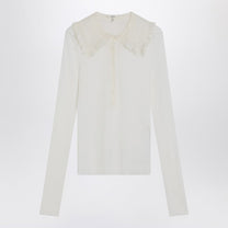Chloé - Chloé White Henley shirt in wool knit - Shirts