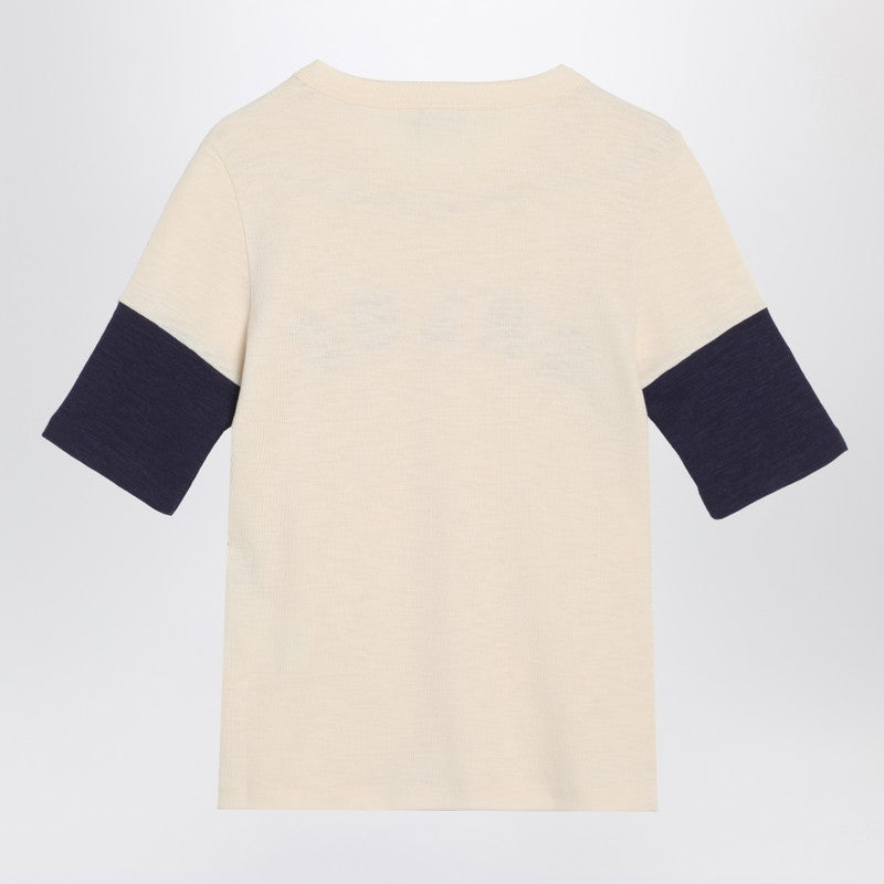 Chloé - Chloé Wool and cotton T-shirt with logo - Topwear