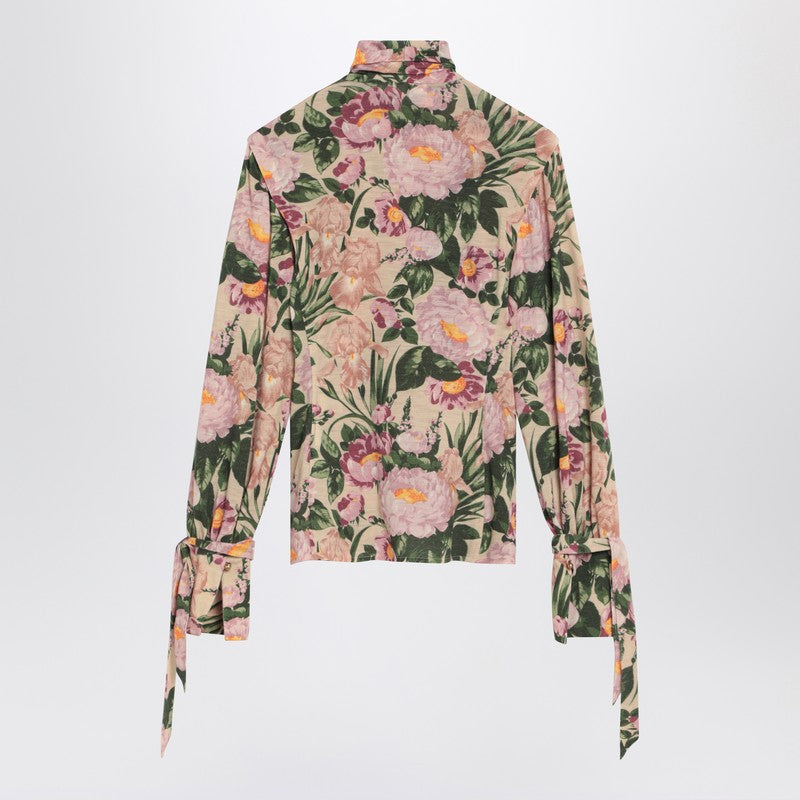 Chloé - Chloé Turtleneck jersey wool sweater with floral print - Shirts