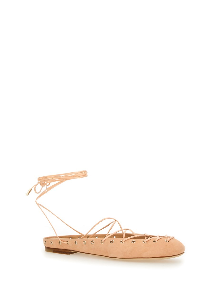 CHLOE’ - Chloe’ Ballerina ’Ghillies’ - Woman-&gt;FOOTWEAR-&gt;FLATS
