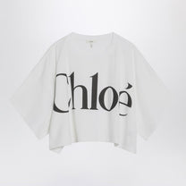 Chloé - Chloé White boxy T-shirt with logo print - Women’s Tops