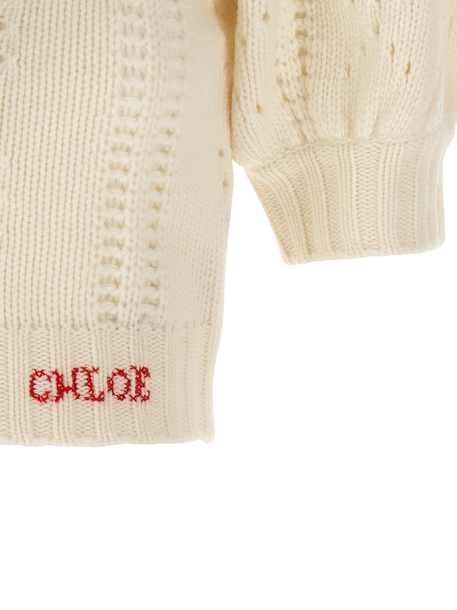 CHLOÉ - CHLOÉ - Jacquard logo cardigan - Women’s Knitwear
