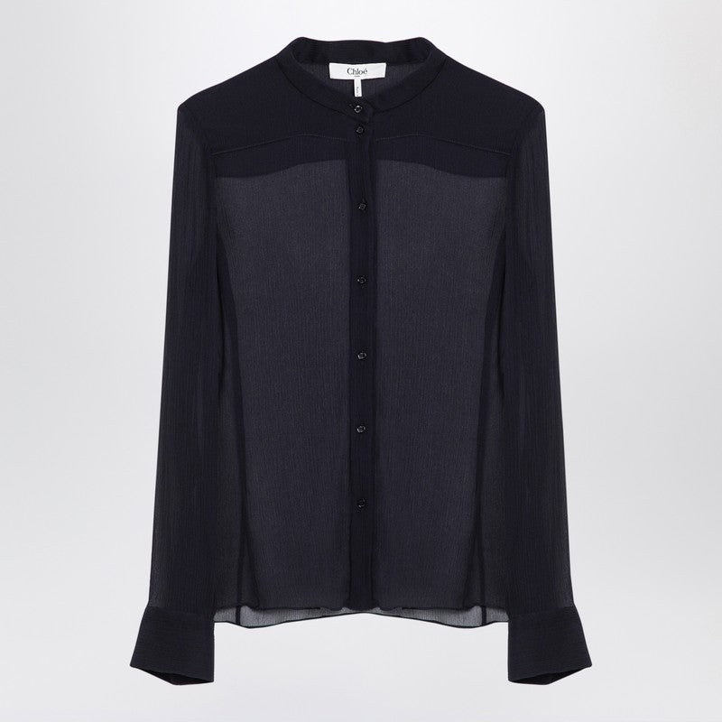 Chloé - Chloé Transparent blue silk blouse - Shirts