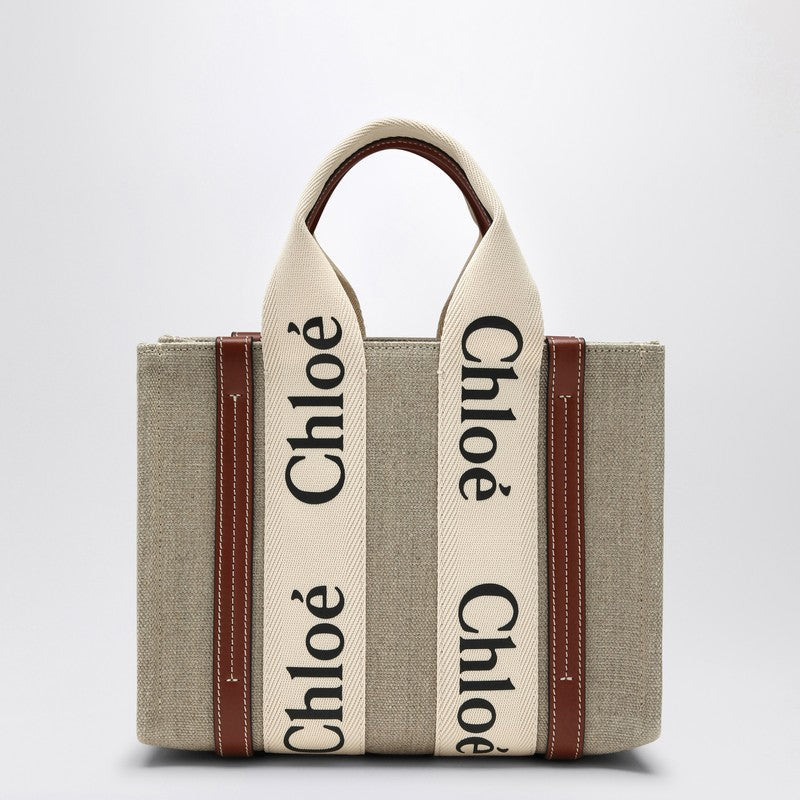 Chloé - Chloé Woody little bag in beige canvas - General