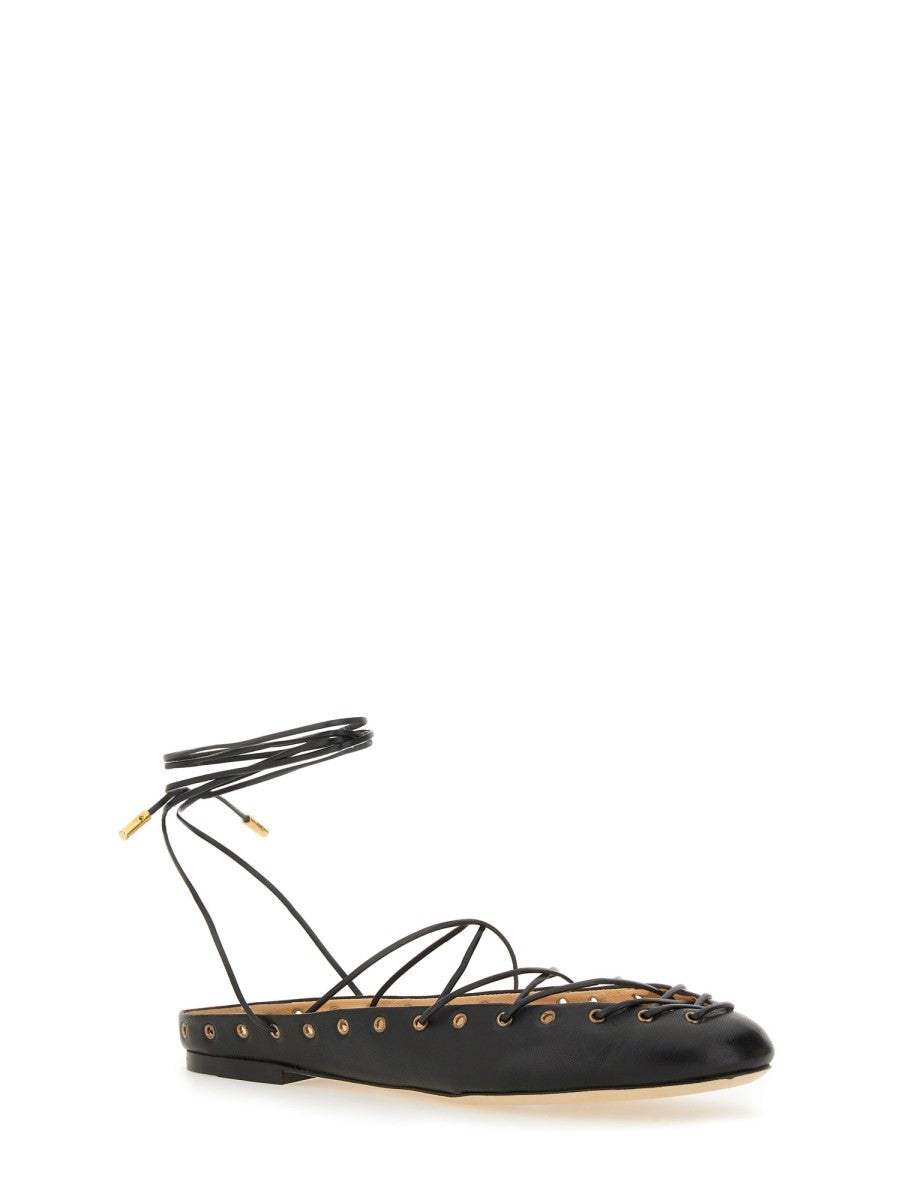 CHLOE’ - Chloe’ Ballerina ’Ghillies’ - Woman-&gt;FOOTWEAR-&gt;FLATS