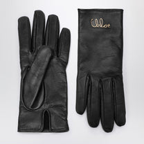 Chloé - Chloé Iconic black leather gloves - Scarves Hats &amp; Gloves