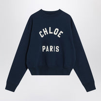 Chloé - Chloé Navy blue sweatshirt with logo - Topwear