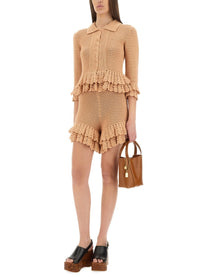 CHLOE’ - Crochet Knit Mini Shorts - Home-&gt;Woman-&gt;Clothing-&gt;Shorts