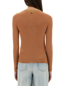 CHLOE’ - Chloe’ Merino Wool Fine Knit ’Henley’ Shirt - Woman-&gt;Clothing-&gt;Tops